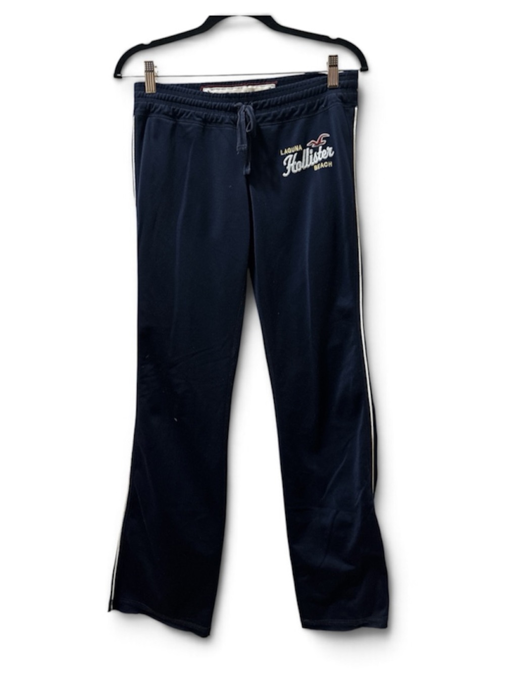 Hollister Laguna Beach Navy Track Pants Embroidered Logo Y2K Women’s Small